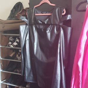 Ashley Stewart Faux Leather Top